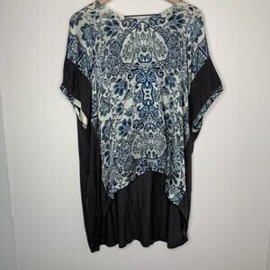 Johnny Was Biya Tunic Paisley Blue Grey Top Womens XS